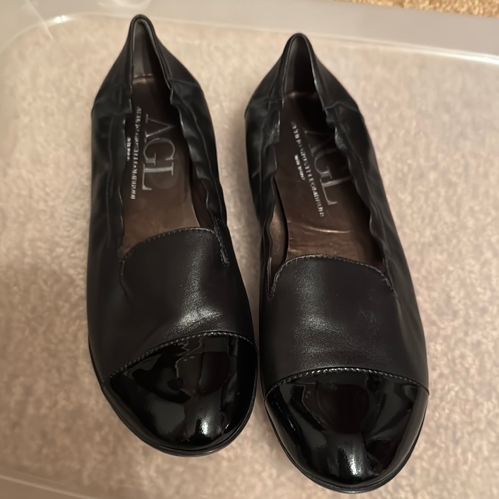 AGL Women's Black Leather Loafers